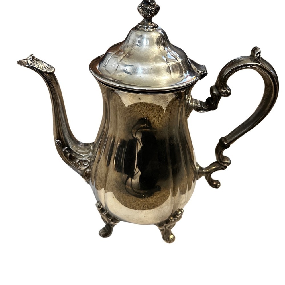 Vintage Gorham Heritage Mostly Polished Silver Coffee & Tea Pot‎